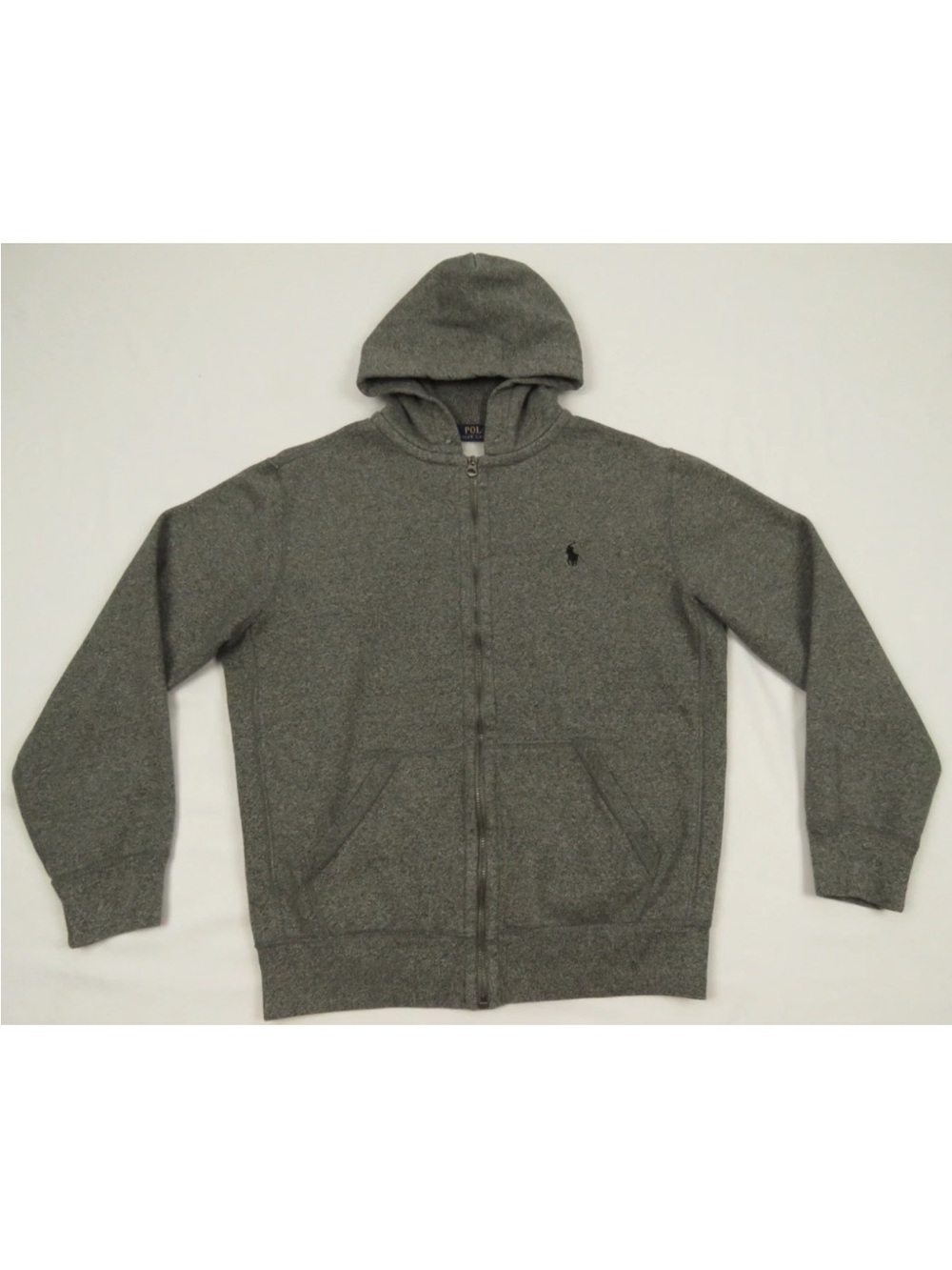 Ralph Lauren Polo Pony Gray Hooded Full Zip Sweatshirt Jacket M